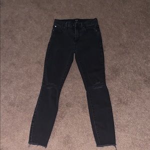 True skinny Black ripped jeans.